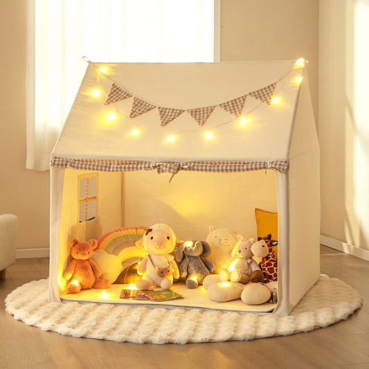 Kids Play Tent, Large, With Padded Mat And 2 Windows, Beige Play Tents & Playhouse Beige at Gallery Canada