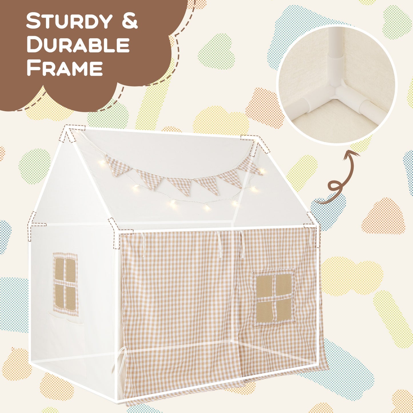Kids Play Tent, Large, With Padded Mat And 2 Windows, Beige Play Tents & Playhouse at Gallery Canada