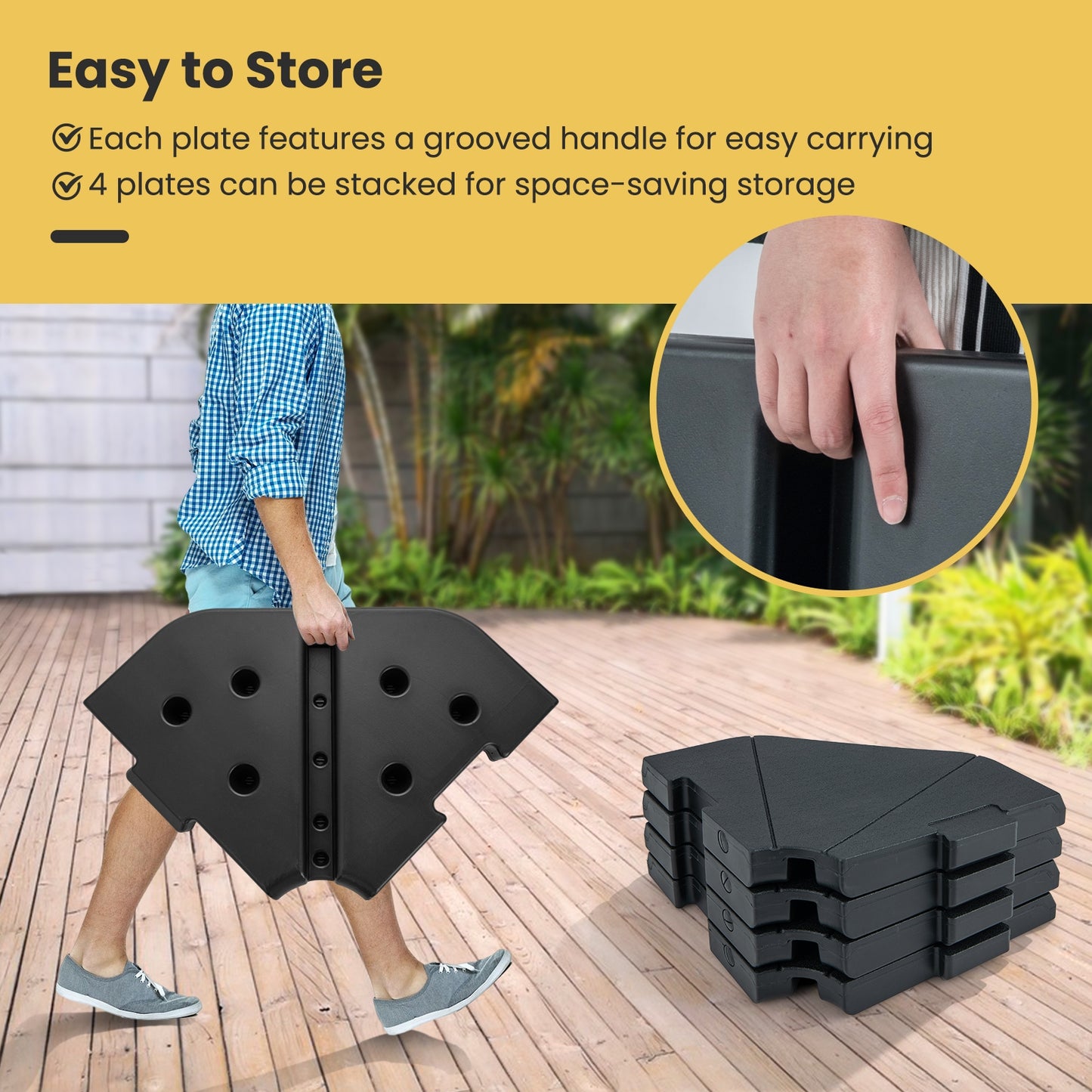 Fillable Umbrella Base Stand, 4-Piece, Black Outdoor Umbrella Bases at Gallery Canada