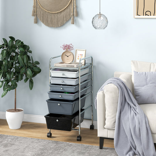 6 Drawers Rolling Storage Cart Organizer, Gray, Black File Cabinets Black & Gray at Gallery Canada