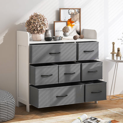 Fabric Dresser with 7 Drawers for Bedroom, White at Gallery Canada