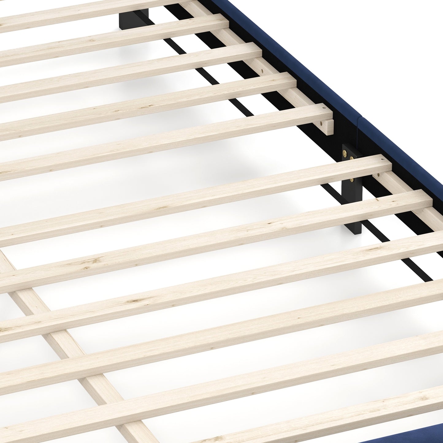 Queen Size Velvet Bed Frame with Button Tufted and Nailhead Trim Headboard-Queen Size, Blue Simple Bed Frame at Gallery Canada