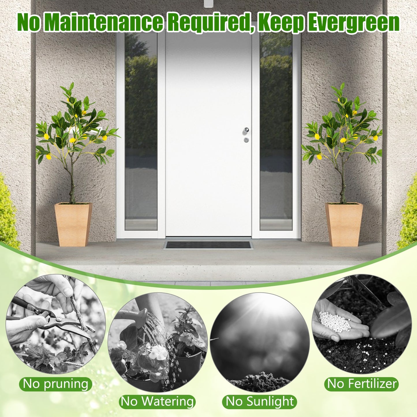 Artificial Lemon Tree 2.6/4/5.2 Feet Tall Fake Lemon Plant wuth Lemon Fruits-2.6 ft Faux Plants at Gallery Canada