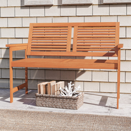 Outdoor Wooden Bench, 2-Person Patio Bench, Natural Outdoor Benches Natural at Gallery Canada