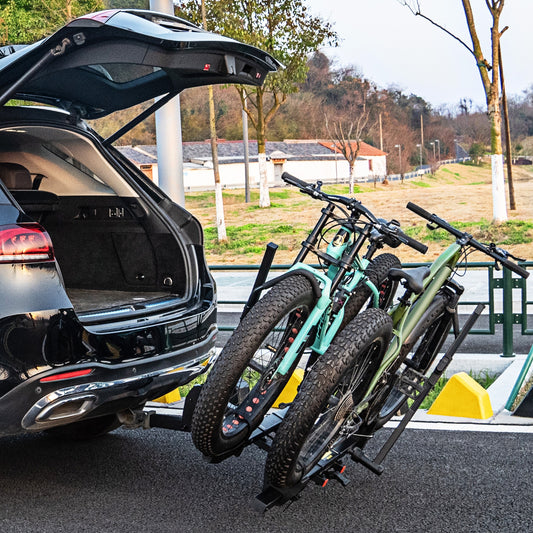 2 Inch Hitch Mount Bike Rack, 2-Bike Platform Carrier, Tilt-able Design, Black Garages Black at Gallery Canada
