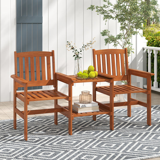 2-Seater Patio Furniture Set, 1.57 Inch Umbrella Hole, Natural Patio Conversation Sets Natural at Gallery Canada