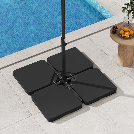 Patio Offset Umbrella Base, Easy-Fill Spouts, Black Outdoor Umbrella Bases Black at Gallery Canada