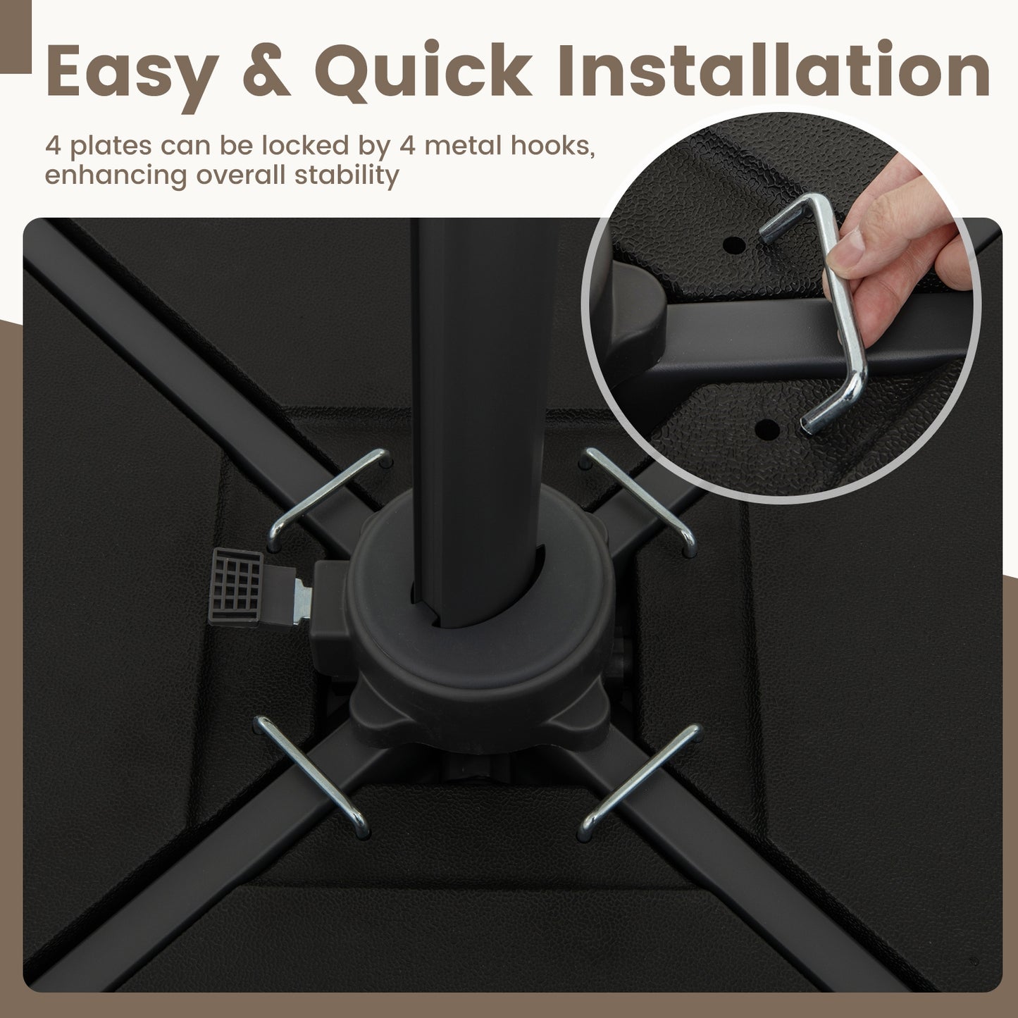 Patio Offset Umbrella Base, Easy-Fill Spouts, Black Outdoor Umbrella Bases at Gallery Canada