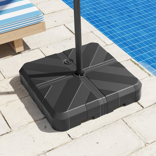 Weighted Offset Umbrella Base, Cross Bracket, Cut-Out Handles, Black Outdoor Umbrella Bases Black at Gallery Canada