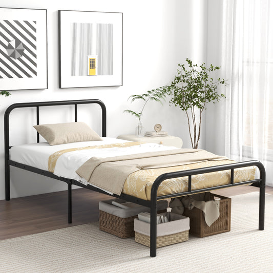 Modern Metal Platform Bed with Headboard and Footboard, Black Beds & Bed Frames Black at Gallery Canada