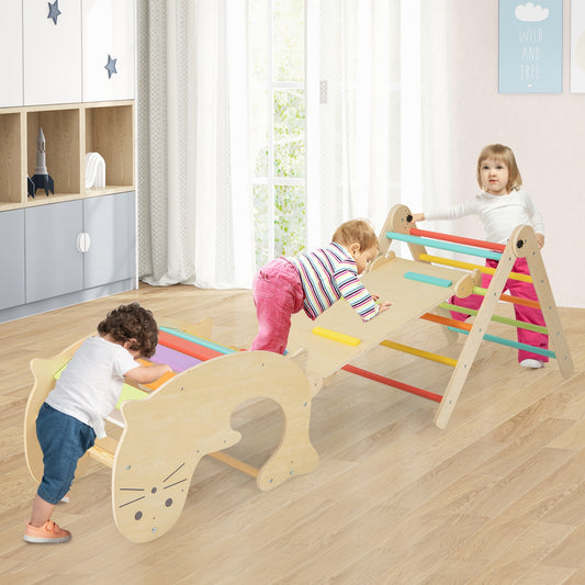 7-in-1 Indoor Climbing Toys for Toddlers with Reversible Ramp, Multicolor Climbers & Slides Multicolor at Gallery Canada