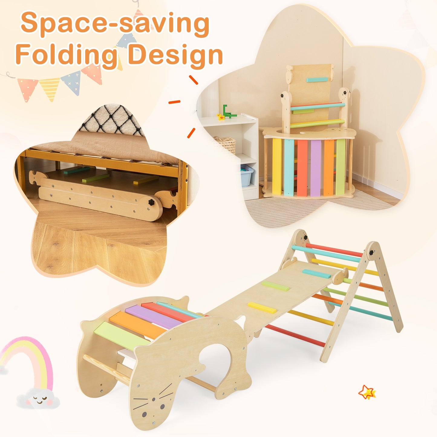 7-In-1 Indoor Climbing Toy For Toddlers, Reversible Ramp, Multicolor Climbers & Slides at Gallery Canada