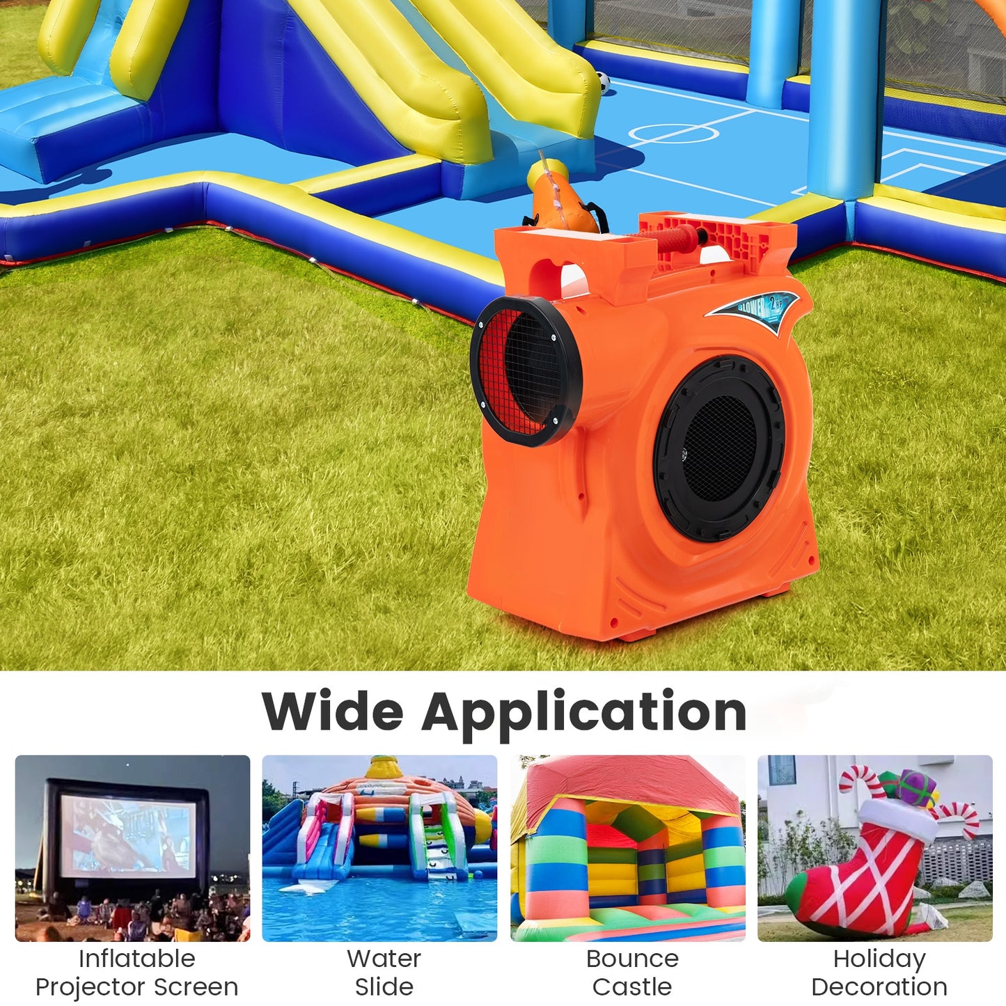 1500W 2 HP Commercial Air Blower, Giant Outdoor Inflatable Bounce House, Orange Air Blowers at Gallery Canada