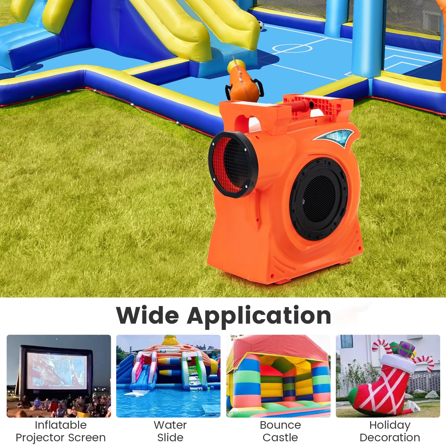 2200W 3 HP Commercial Air Blower for Giant Outdoor Inflatable Bounce House, Orange Air Blowers at Gallery Canada
