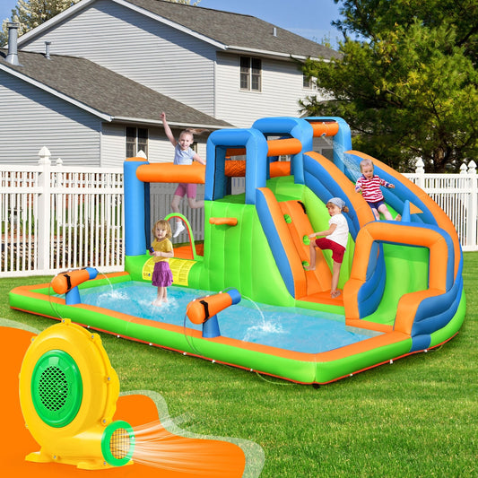 480W Air Blower Air Pump Fan with Convenient Handle and Ground Stakes-480W, Yellow