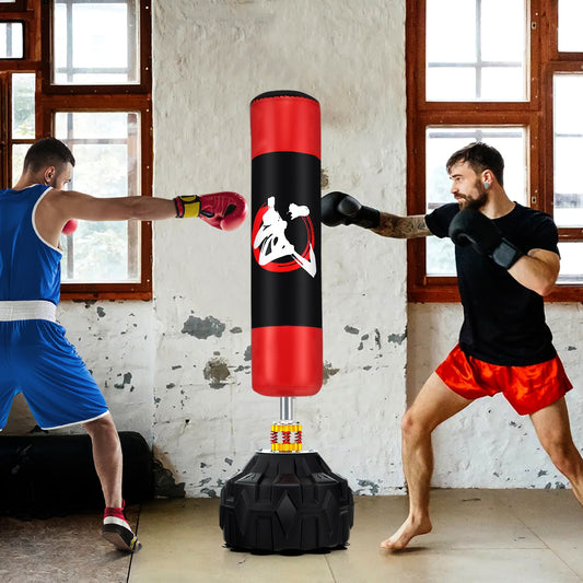 70 Inch Freestanding Punching Bag with Fillable Base 12 Suction Cups and Shock Absorbers Boxing & Martial Arts Black, Red at Gallery Canada
