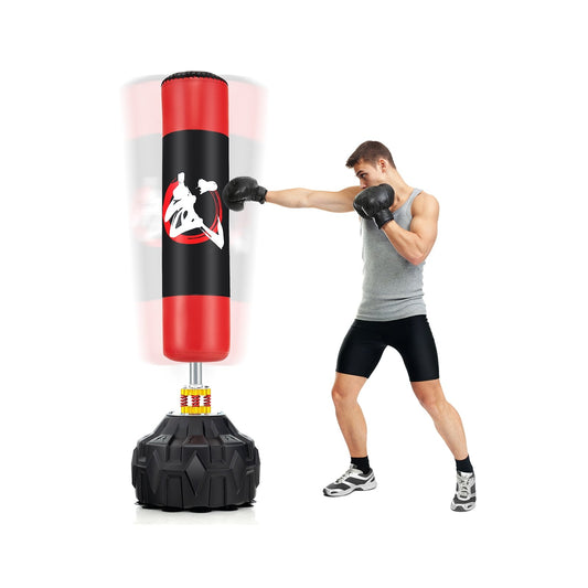 70 Inch Freestanding Punching Bag with Fillable Base 12 Suction Cups and Shock Absorbers