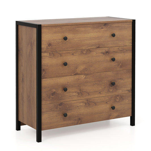 4-Drawer Dresser Modern Wooden Chest of Drawers for Bedroom Living Room, Oak