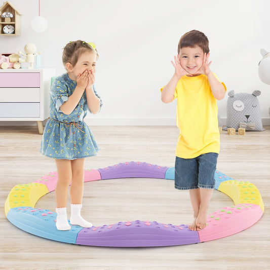 Kids Wavy Balance Beam, Textured Surface, Non-Slip Foot Pads, Pink Purple Toy Sports Pink & Purple at Gallery Canada