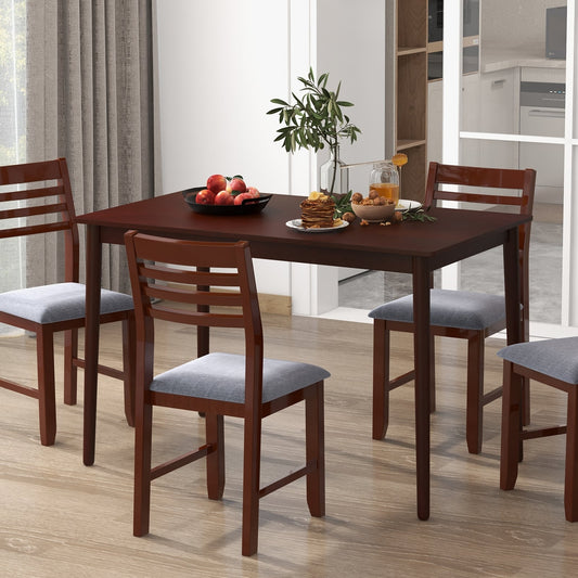 48 Inches Dining Table For 4, Rubber Wood Legs, Brown