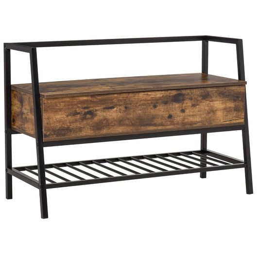 Industrial Shoe Storage Bench, Shoe Storage with Seat, Entrance Bench with 2 Hidden Compartments and Shelf for Hallway at Gallery Canada