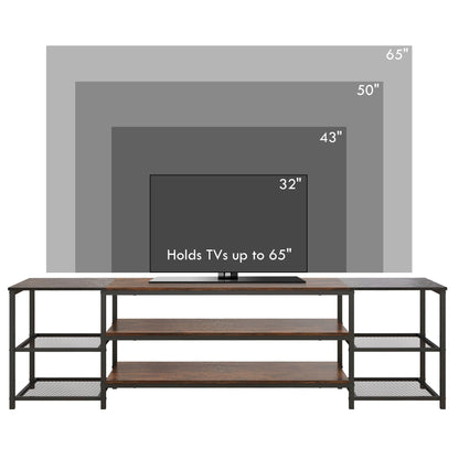 Industrial TV Cabinet, TV Stand for TVs Up to 80" with Storage Shelf and Steel Frame at Gallery Canada