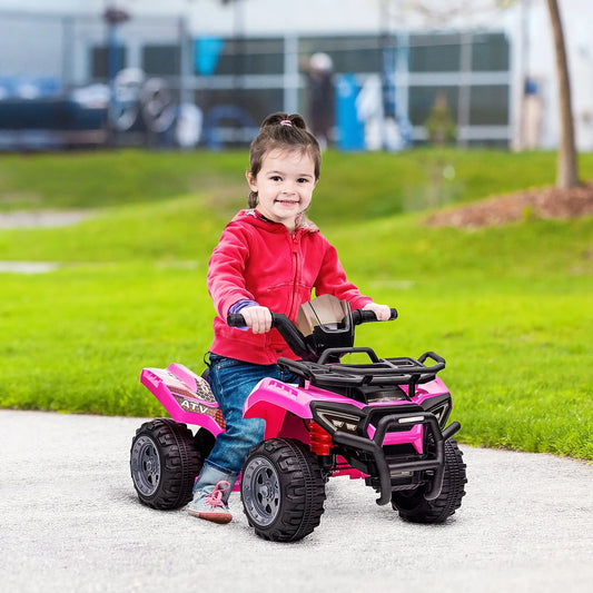 6V Kids ATV Quad, 4 Wheeler Electric Ride-On Car, Ages 18-36 Months, Pink Electric Toy Cars Pink at Gallery Canada