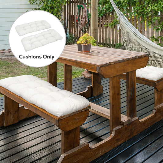 Patio Bench Replacement Cushions, 2 Seater, 43" x 19" x 3", Cream White Patio Chair Cushions Cream at Gallery Canada