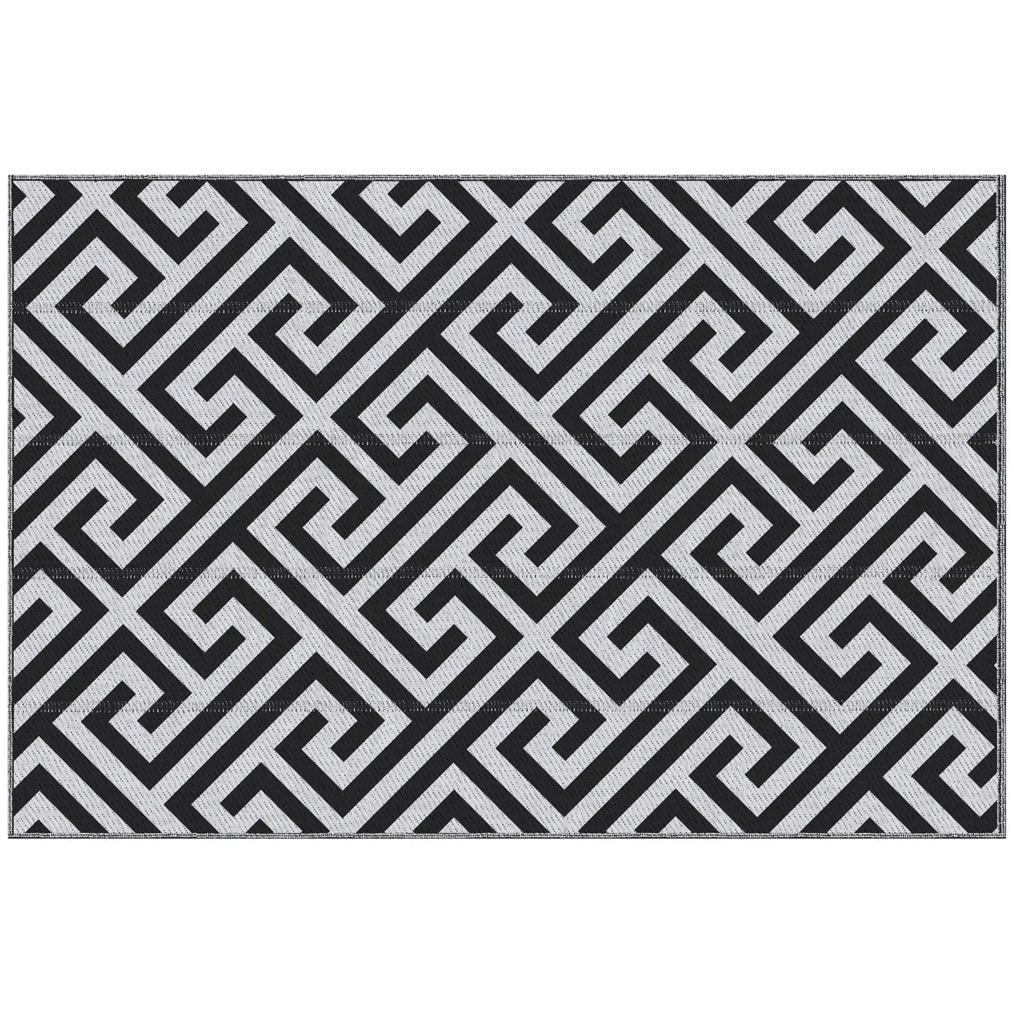 Reversible Outdoor RV Rug, 4' x 6', Patio Mat, Black & White Outdoor Reversible Rugs at Gallery Canada