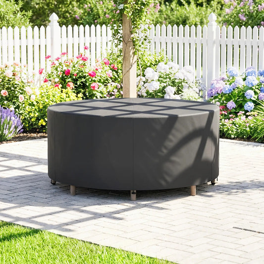 Heavy Duty Outdoor Patio Furniture Cover, Waterproof 84.3" Dia. x 27.6"H, Black Patio Furniture Covers Black at Gallery Canada