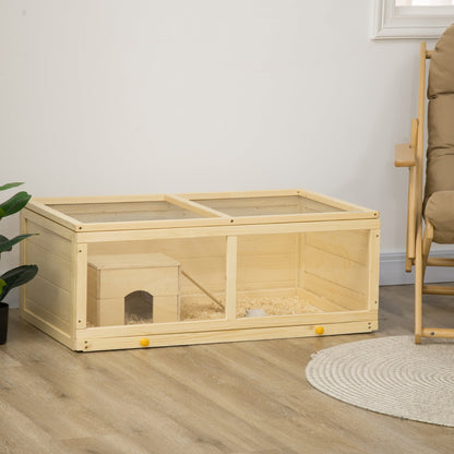 Wooden Hamster Cage, Small Animals Kit Hutch, Exercise Play House for Dwarf Hamsters, Gerbils, Chinchillas, Guinea Pigs, Bunnies, with Sliding Tray, Openable Top at Gallery Canada