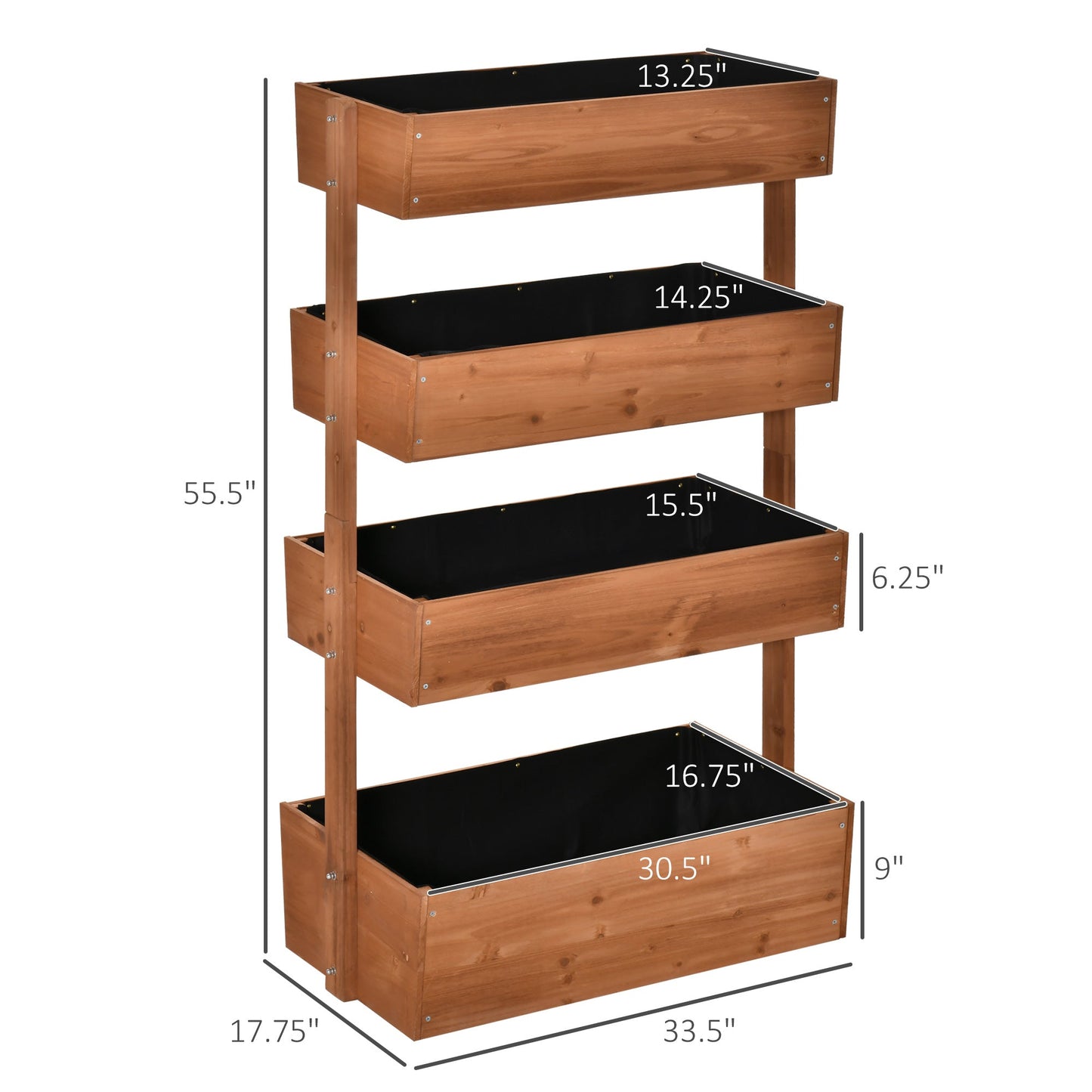 4-Tier Raised Garden Bed Adjustable Wooden Planter Boxes at Gallery Canada