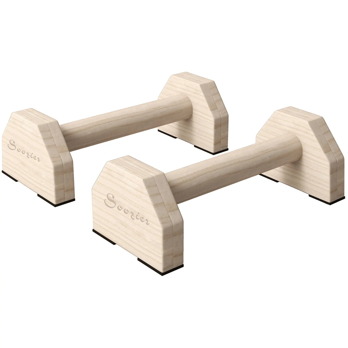 Wooden Parallettes Bars, Non-Slip Base, Calisthenics Equipment, Natural Wood More-Strength Training Equipment at Gallery Canada