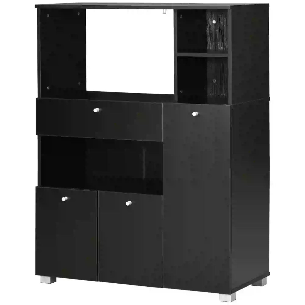Compact Kitchen Pantry, Buffet Server Hutch, Microwave Stand, Black Kitchen Pantry Cabinets at Gallery Canada
