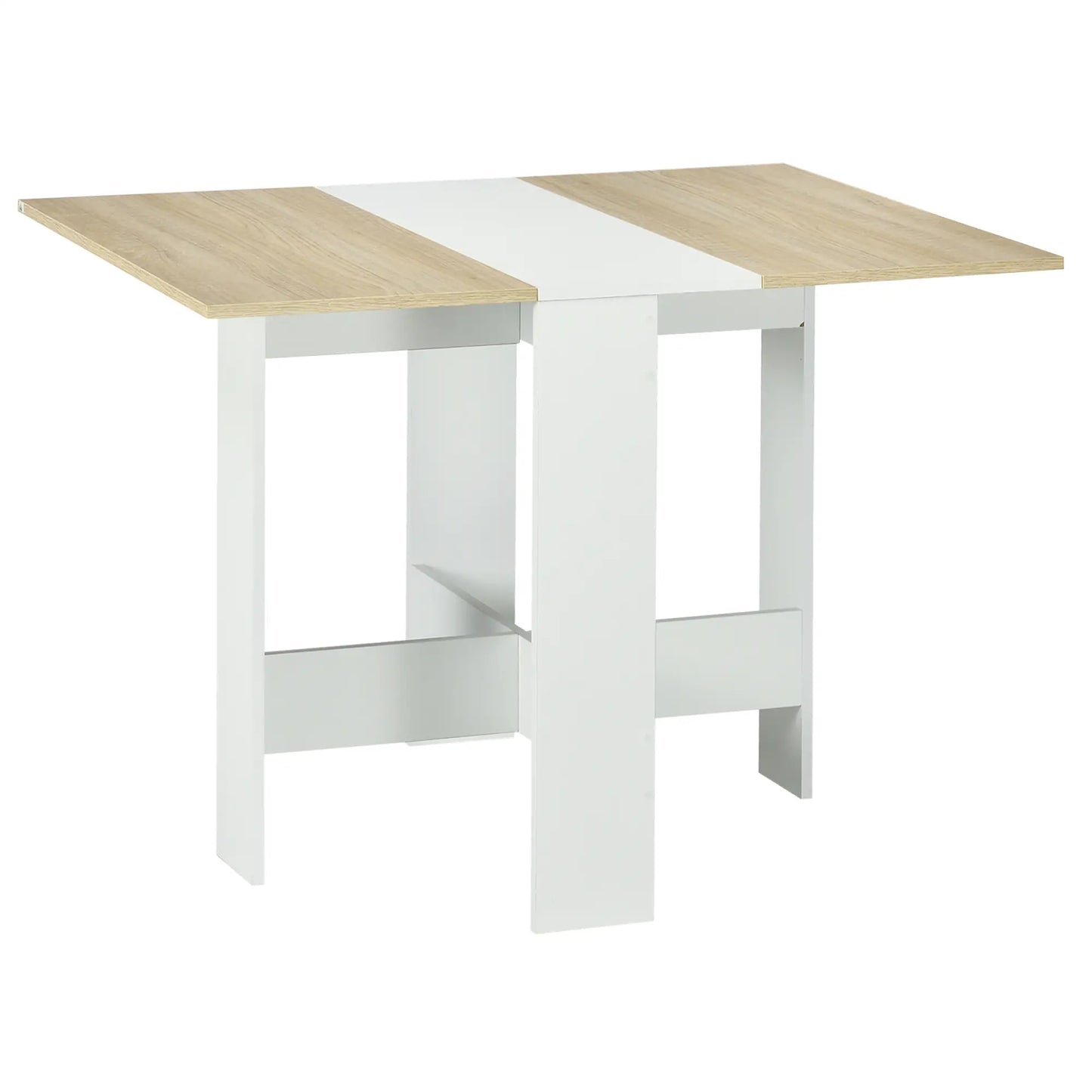 Drop Leaf Dining Table, Folding Wood Table, Multi-Use Side Table, White/Oak, White, Oak Bar Tables & Dining Tables at Gallery Canada