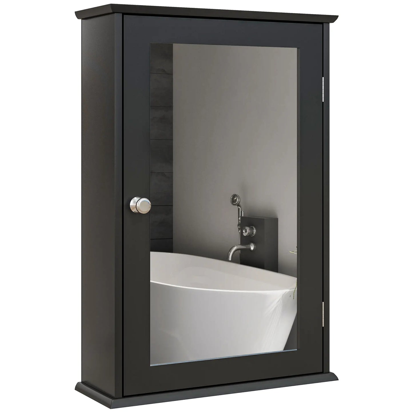 Wall Mounted Bathroom Mirror Cabinet with Shelves, Black Mirror Medicine Cabinets at Gallery Canada