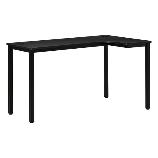 L-Shaped Desk, 57 Inch Corner Desk, Computer Table, Writing Workstation for Home Office with Cable Management, Black at Gallery Canada