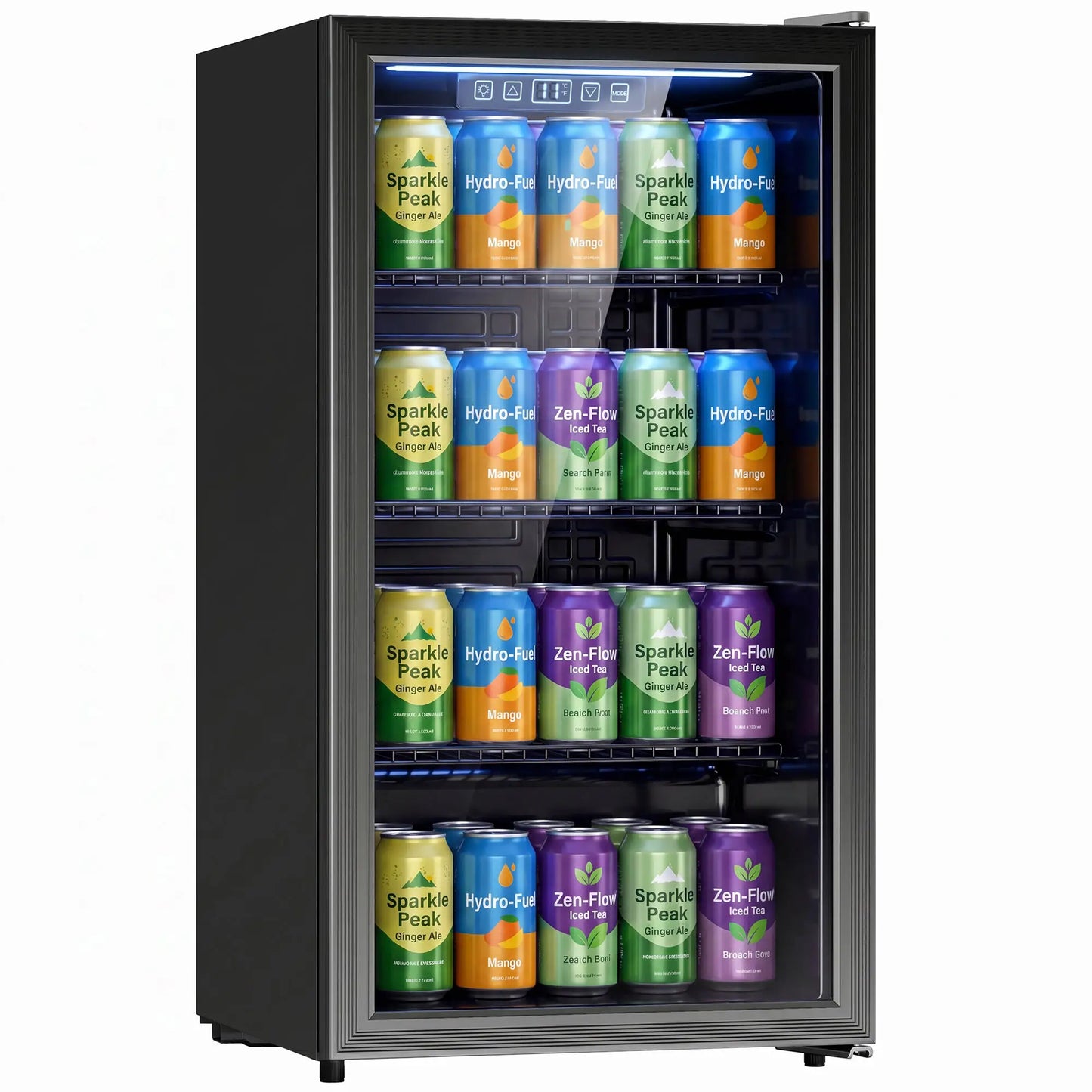 3.2 Cu.Ft Beverage Refrigerator, 139 Can Beverage Fridge Cooler with Double-Layer Glass Door Small Kitchen Appliances at Gallery Canada