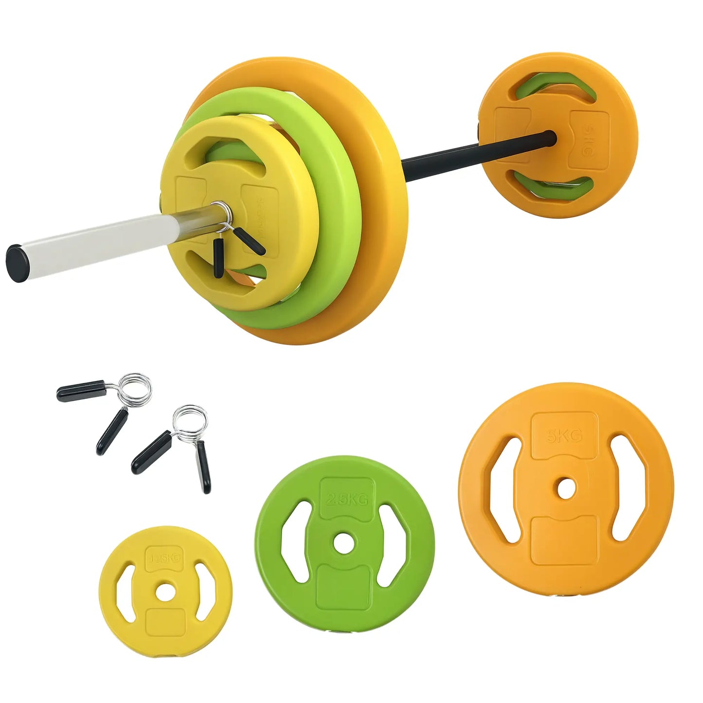 44lbs Adjustable Barbell Weight Set, Non-Slip Handle, Home Gym Dumbbells & Barbells at Gallery Canada
