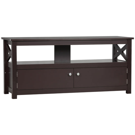 TV Stand, Farmhouse TV Bench for TVs up to 46 Inches, Entertainment Center with Storage Shelf and Cupboard for Living Room, Coffee at Gallery Canada