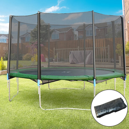 12FT Trampoline Net Enclosure, 8 Poles, Safety Accessories, Black Trampolines Black at Gallery Canada