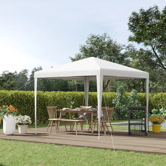 9' x 9' Portable Canopy Tent, Outdoor Gazebo, White Canopy Tents White at Gallery Canada