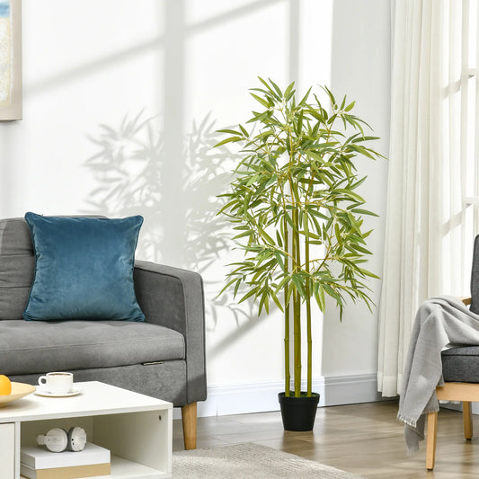4FT Artificial Bamboo Tree, Faux Greenery Plant, Decorative Tree in Nursery Pot for Indoor Outdoor Décor Artificial Trees Green at Gallery Canada