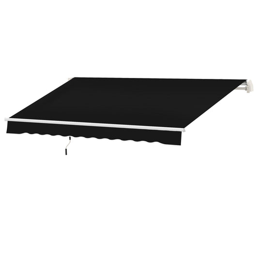 8'x7' Patio Awning Manual Retractable Sun Shade Outdoor Deck Canopy Shelter, Black at Gallery Canada