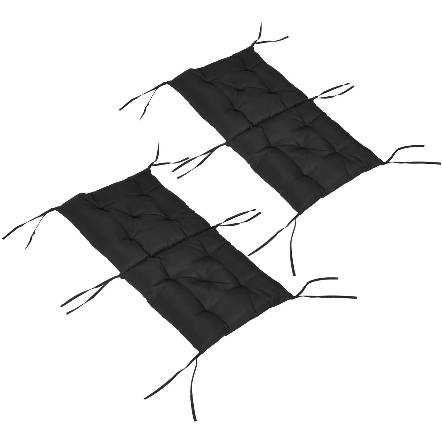 Patio Chair Cushions Set of 2, 39" x 20" x 3", Outdoor Tufted, Black Patio Chair Cushions at Gallery Canada