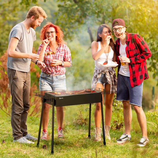 Portable Charcoal Grill With Side Baskets, Hooks, Nets, Black Charcoal BBQ Grils Black at Gallery Canada