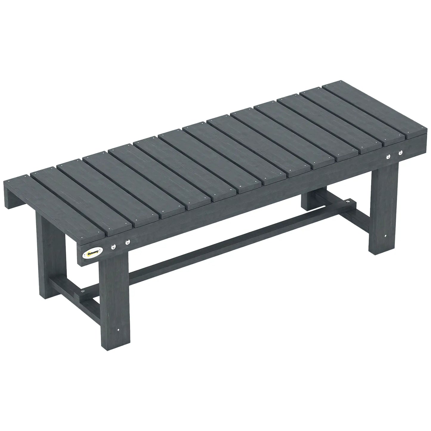 Outdoor Garden Bench, Fir Wood Stool, 43.25" x 15" x 13.75", Grey Outdoor Benches at Gallery Canada