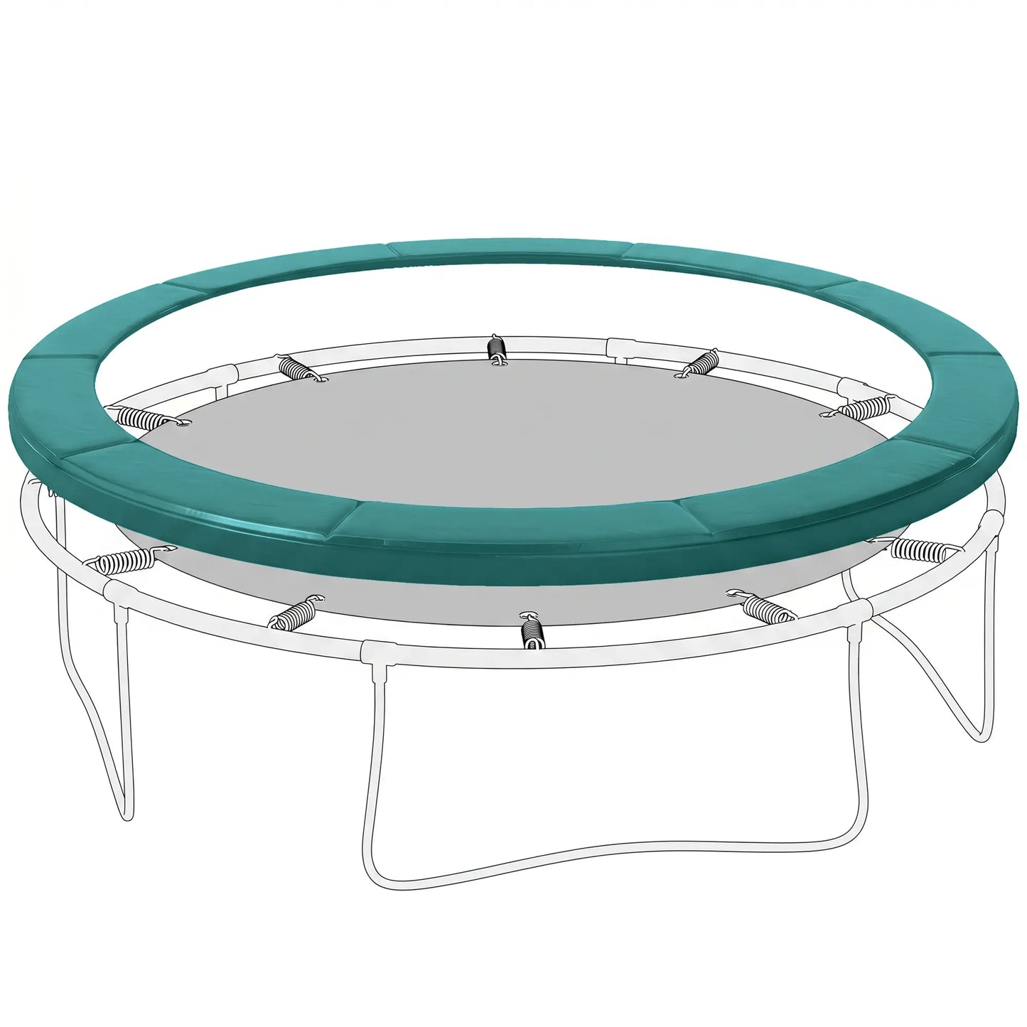 14FT Trampoline Pad Replacement, Φ168" Spring Cover, Water-Resistant, Green Trampolines at Gallery Canada