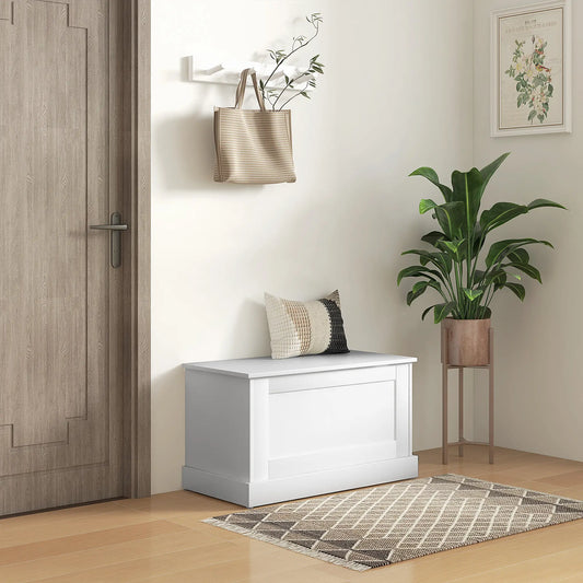 31.5 Inches Storage Chest, Wooden Box, Wood Grain, White Storage Cabinets White Wood Grain at Gallery Canada