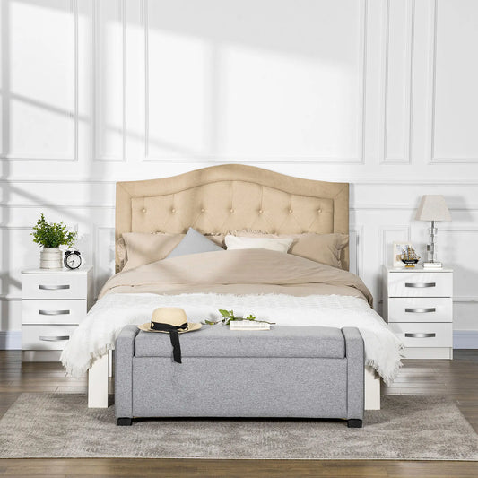 Modern Nightstand Set of 2, 3 Drawer Bedside Tables, White Bedside Tables White at Gallery Canada